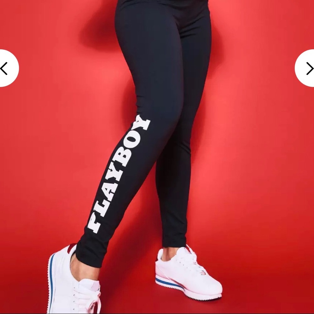 Navy playboy leggings